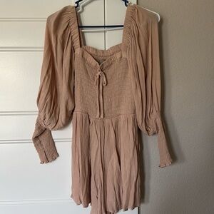 Baby pink, flowy romper.